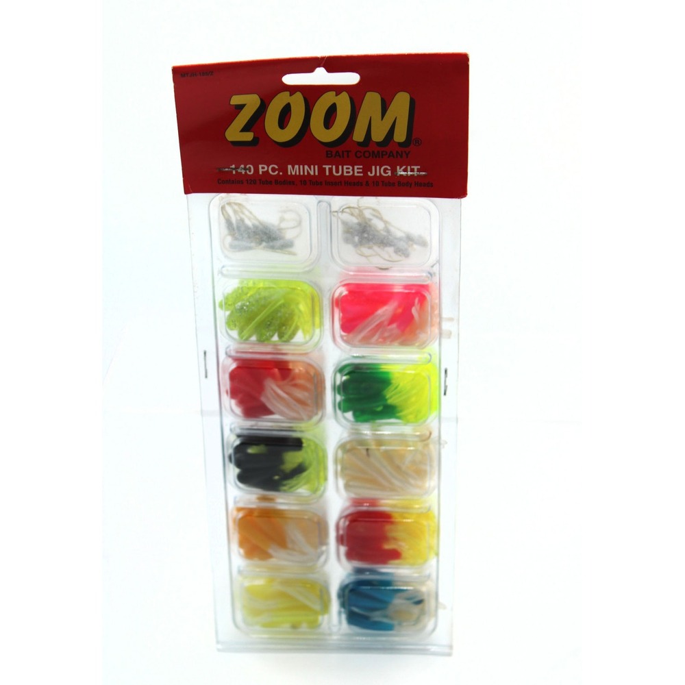 Zoom Bait Company 140 Pc Mini Tube Jig Kit Multi Color Panfish Crappie Lures